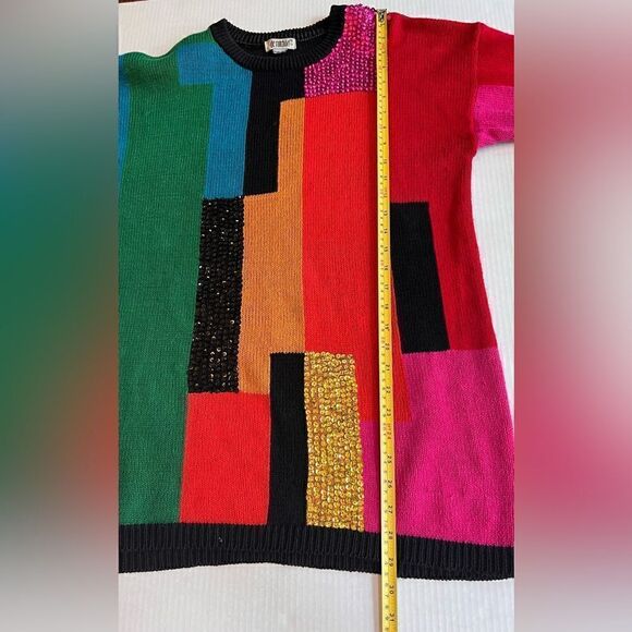 De Rotchild Women’s Sweater Sz M-XL Abstract Print 80’ Vintge - Picture 4 of 6